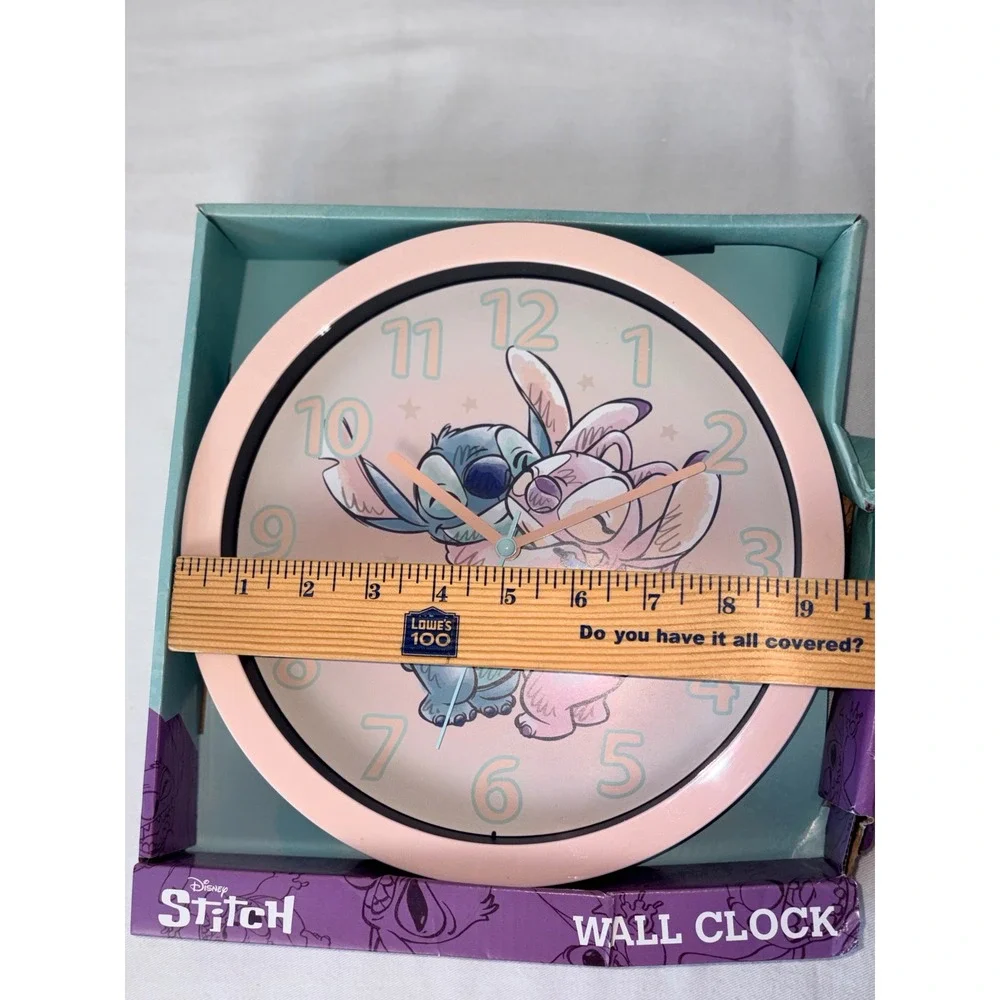 Disney‎ Lilo & Stitch Angel Pink Analog Wall Clock LAS3080 10 Inch New